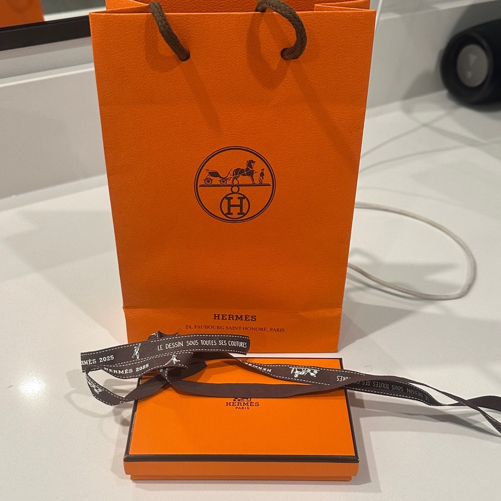 Hermès Orange Bag and Box with Ribbon